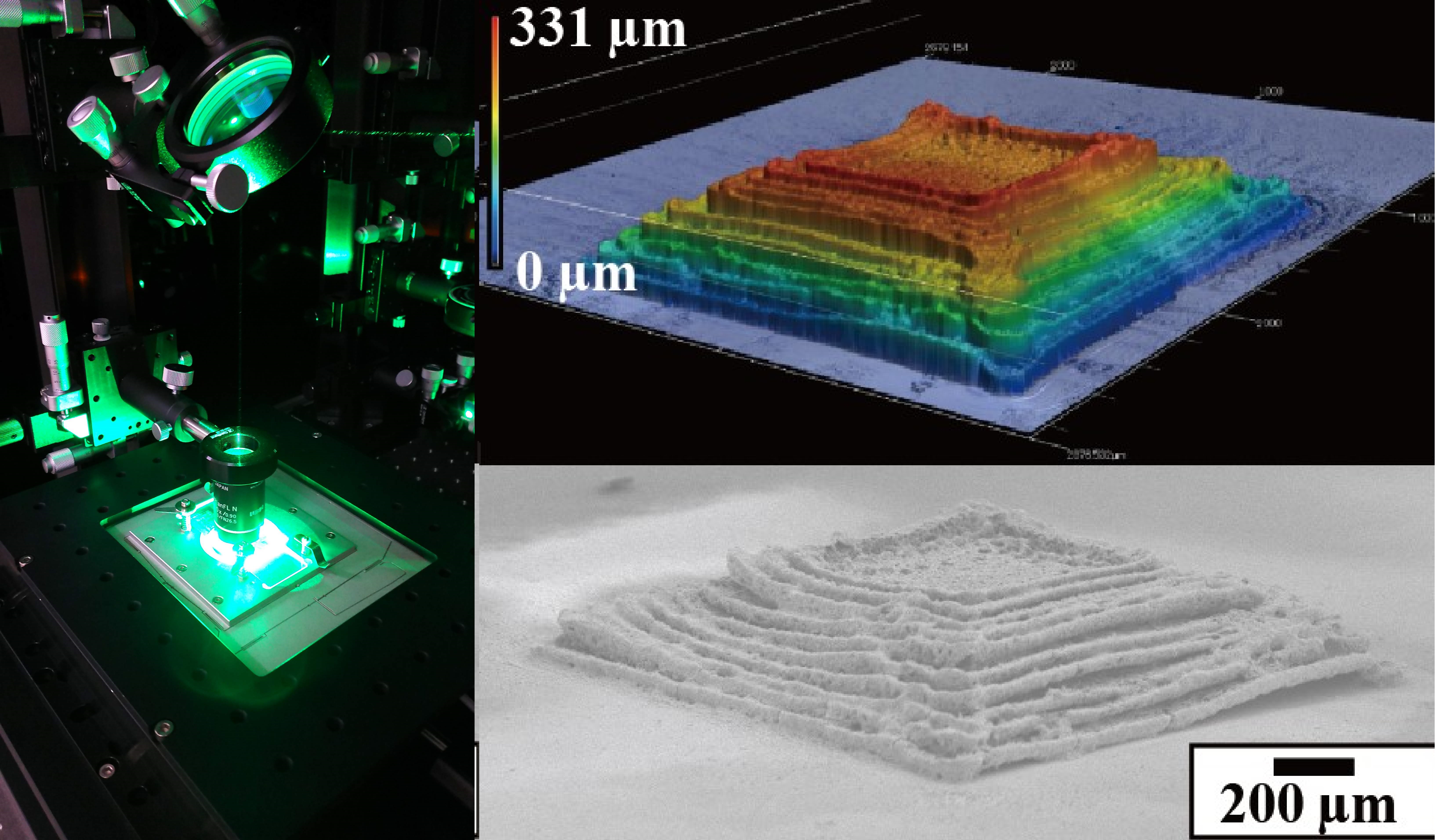 フェムト秒レーザ3次元微細造形装置と造形例