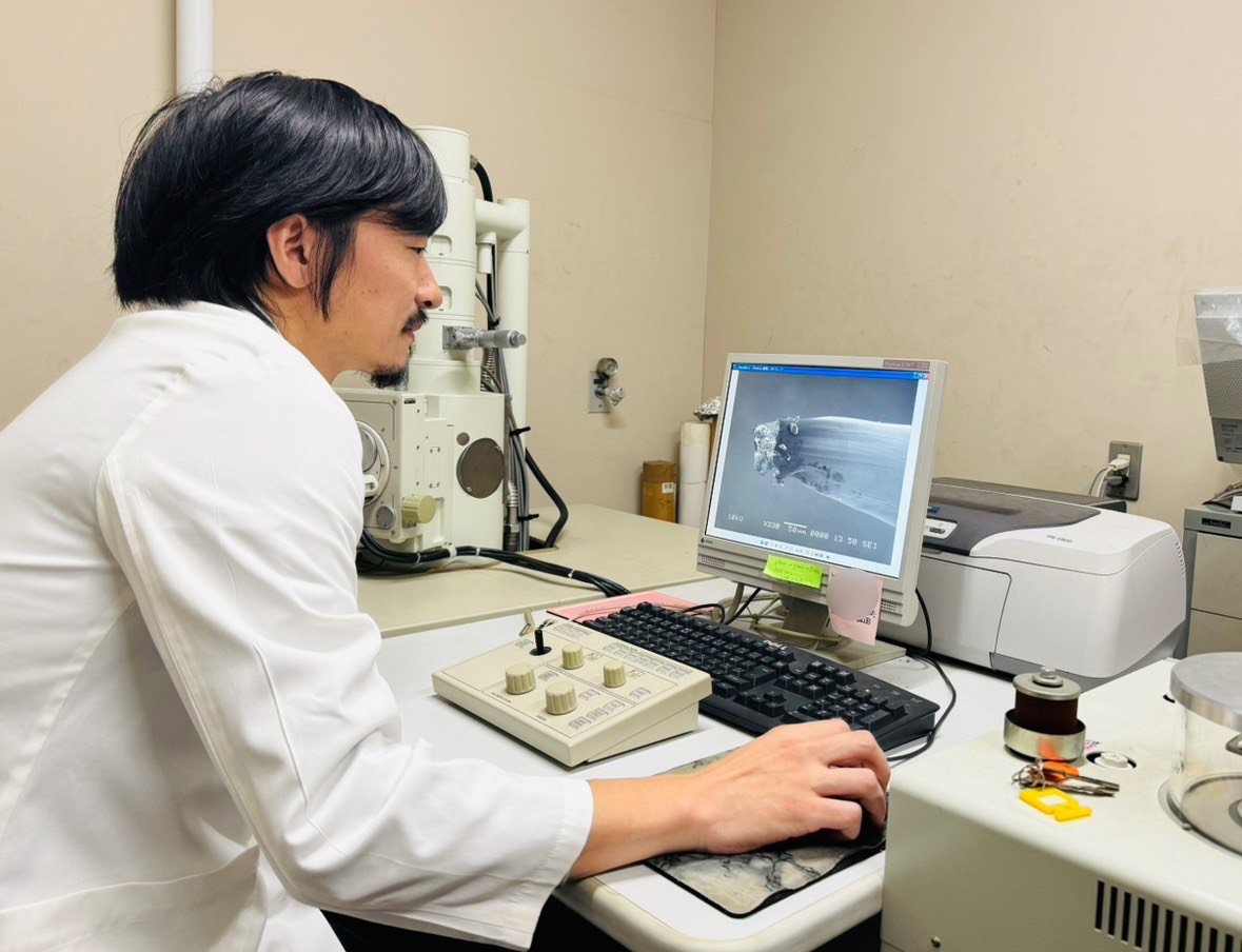寄生虫は小さいので、微細構造を観察するために電子顕微鏡を使うこともあります。