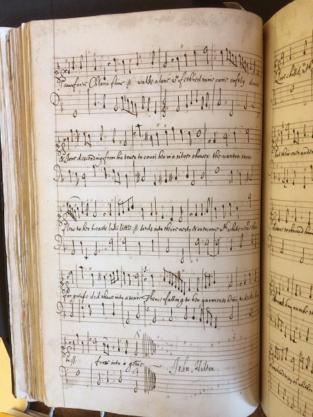オックスフォード大学ボドリアン図書館所蔵の手稿（MS. Don. c.57）の一葉。どの作品をどの順で筆記するかには筆記者の思いがこめられているのかもしれません。