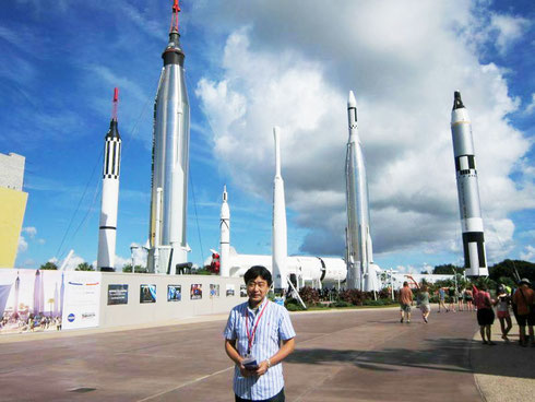 2016年に日本初のマウス宇宙実験を行うために、アメリカのケネディー宇宙センターに滞在した時の写真です。